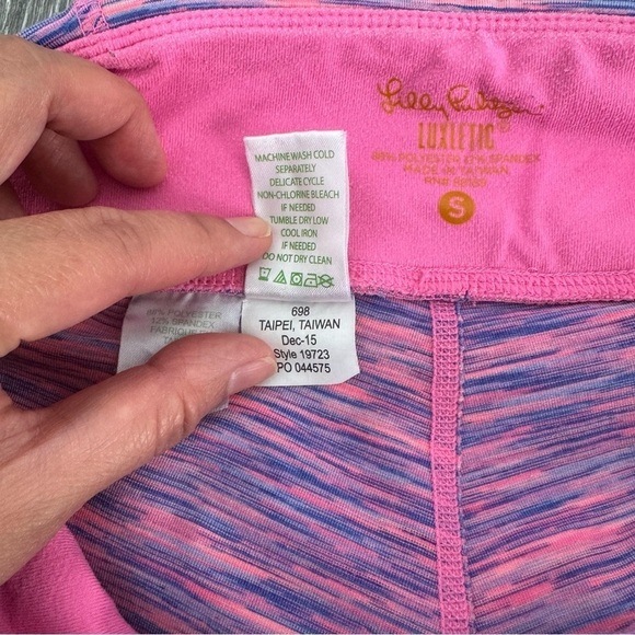 Lilly Pulitzer Weekender Flamingo Pink Space Dye 21” Crop Leggings Size S - Picture 6 of 11